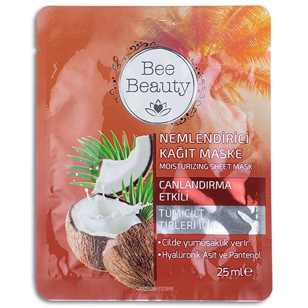Bee Beauty masque en tissu hydratant au noix de coco