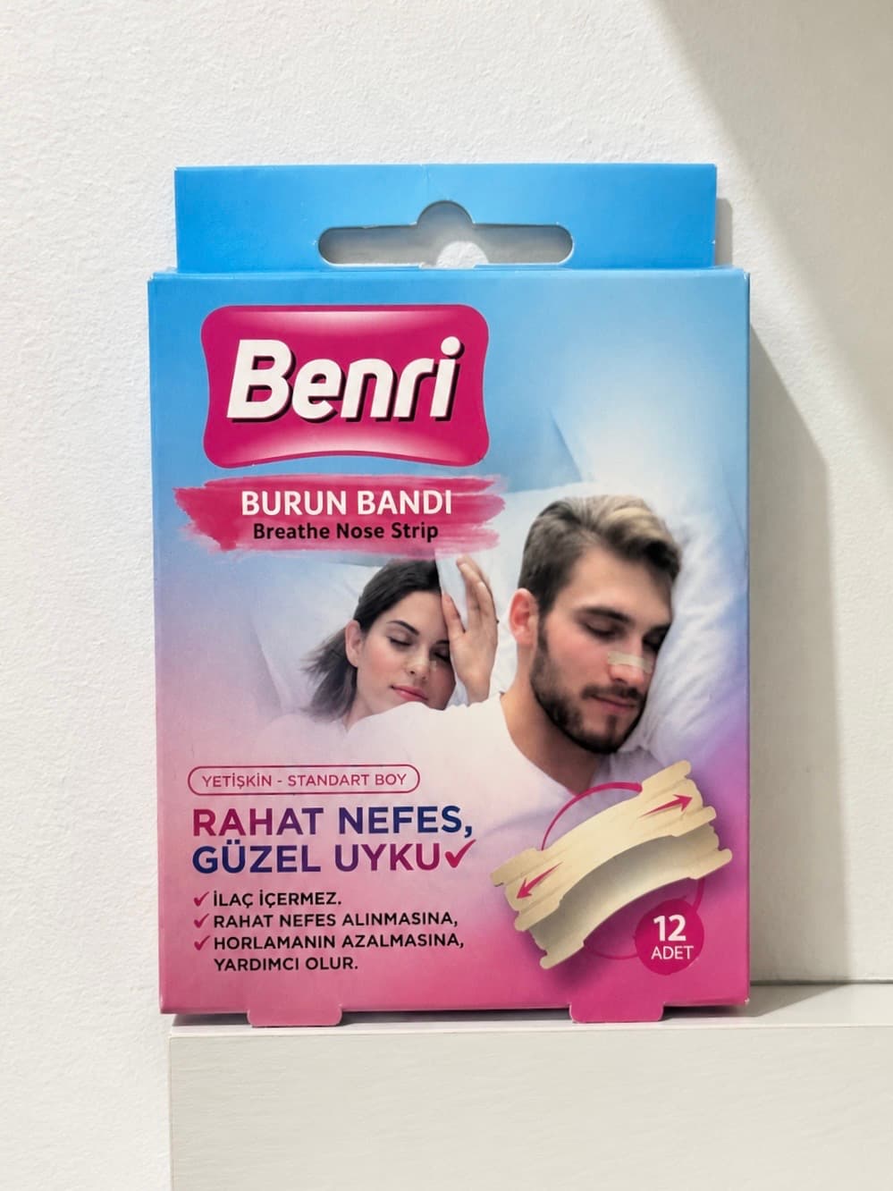 Benri – Bandelettes Nasales Respiratoires (12 pièces)